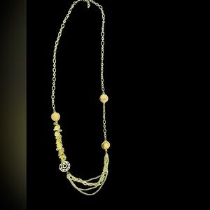 16 inch gold chain necklace with stones